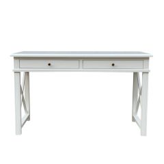 "Noosa" Hamptons Style Solid Timber Desk White, 130cmW x 50cmD x 78cmH (RRP $1299)