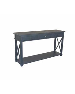 "Noosa" Hamptons Style Solid Timber Hall Table Black, 150cmW x 40cmD x 80cmH (RRP $1699)