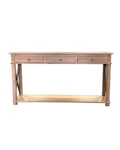 "Noosa" Hamptons Style Solid Timber Hall Table Natural Oak, 150cmW x 40cmD x 80cmH (RRP $1699)