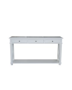 "Noosa" Hamptons Style Solid Timber Hall Table White, 150cmW x 40cmD x 80cmH (RRP $1699)