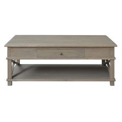"Noosa" Hamptons Style Solid Timber Coffee Table, Weathered Oak
