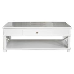 "Noosa" Hamptons Style Solid Timber Coffee Table, White