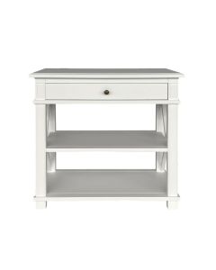 "Noosa" Hamptons Style Solid Timber X-Large Side Table White, 76cmW x 42cmD x 74cmH (RRP $1199)