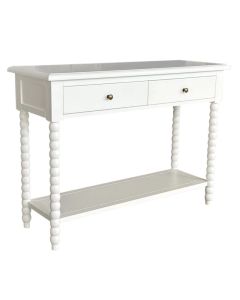 "Bobbin" Hamptons Style Timber Hall Console Table White, 110cmW x 40cmD x 80cmH (RRP $1499)