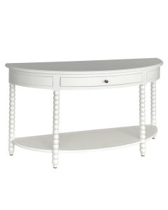 "Bobbin" Hamptons Style Timber Curved Hall Console Table White, 140cmW x 42cmD x 80cmH (RRP $1899)