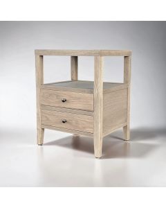"Hayman" Resort Style Solid Timber Side Table, Weathered Oak 50cm x 45cm x 65cmH (RRP $999)