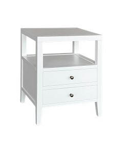 "Hayman" Resort Style Solid Timber Side Table, White 50cm x 45cm x 65cmH (RRP $999)