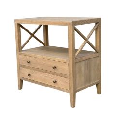 "Daintree" Resort Style Solid Timber Side Table, Weathered Oak 75cm x 45cm x 75cmH (RRP $999)