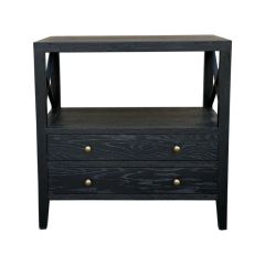 "Daintree" Resort Style Solid Timber Side Table, Black 75cm x 45cm x 75cmH (RRP $999)