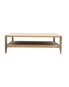 French Contemporary Coffee Table Whitewashed Oak, 127cm x 70cm x 45cmH (RRP $1499)