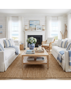 French Contemporary Coffee Table Whitewashed Oak, 140cmW x 80cmD x 45cmH (RRP $1699)
