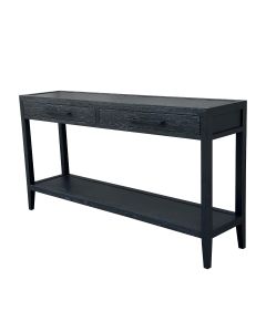 French Contemporary Console Table Black Oak, 150 × 35 × 80 cm (RRP $1699)