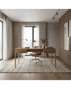 "Milan" French Contemporary Desk Natural Oak, 152cmW x 60cmD x 78cmH (RRP $1499)