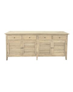 "Plantation" Hamptons Style 4 Door Buffet Sideboard Weathered Oak, 200cm x 48cm x 85cmH (RRP $3699)