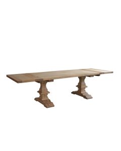 "Provence" Hamptons Style French Provincial Solid Oak Extension Table Weathered Oak, 200-300cmW x 100cmD x 78cmH (RRP $4999)