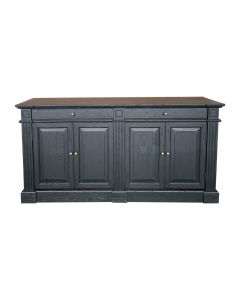 "Whitsunday" Hamptons Style 4 Door 2 Drawer Buffet Sideboard Black, 160cmW x 43cmD x 80cmH (RRP $3499)