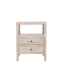 "Hayman" Resort Style Solid Timber Side Table, Whitewashed Oak 50cm x 45cm x 65cmH (RRP $999)
