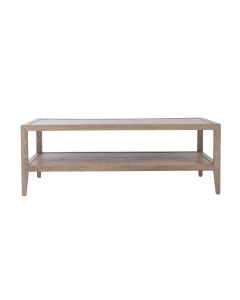 French Contemporary Coffee Table Weathered Oak, 127cmW x 70cmD x 45cmH (RRP $1499)