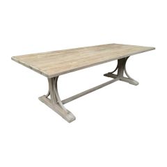 "New Hampshire" Recycled Timber Dining Table White Wash, 245cm W x 105cm D x 76cm H