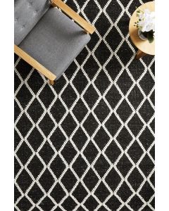 Huxley Hamptons Style Indoor Rug Black