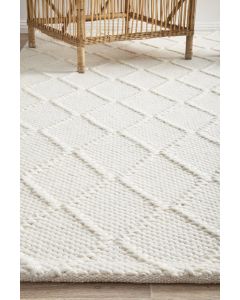 Huxley Hamptons Style Indoor Rug White