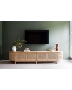 Iluka Entertainment Unit Six Door Natural, W 300cm x D 45cm x H 60cm (RRP $4999)