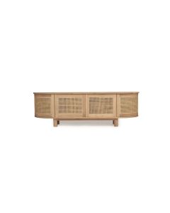 Iluka Entertainment Unit Four Door Natural, W200 x D45 x H60cm (RRP $3999)
