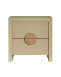 "Lamrock" Bedside Table Grasscloth W60 × D45 × H60 CM Natural (RRP $1799)