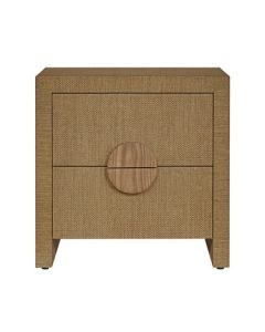 "Lamrock" Bedside Table Grasscloth W45 × D60 × H60 CM Brown (RRP $1799)