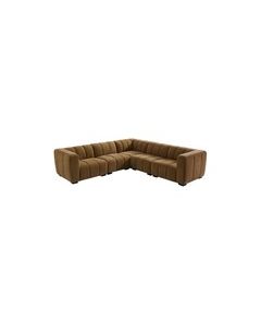 "Savoy" 5 Seat Corner Modular Sofa D98.5 × H71 CM Tan (RRP $7999)