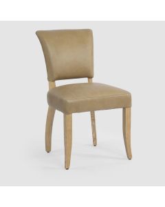 "Claude" Oakwood Leather Dining Chair Brown W53 × D62 × H90 CM (RRP $899)