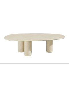 "Yori" Outdoor Organic Oval Dining Table W280 × D130 × H76 CM Off White (RRP $5999)