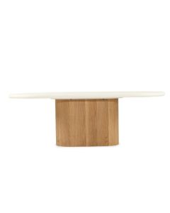 "Harlow" Oval Coffee Table 150 × 75 × H50 CM – Natural Oak Base (RRP $999)