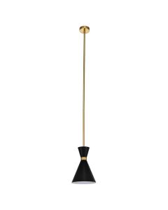 "Oslo" Modern Pendant Light Black & Brass W20 × D20 × H150 CM (RRP $299)