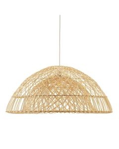"Longport" Rattan Dome Pendant Natural W70.5 × D70.5 × H31.5 CM (RRP $699)