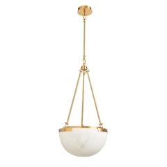 "Mishca" Premium Alabaster Bowl Pendant Light Antique Brass W38 × D38 × H124 CM (RRP $999)