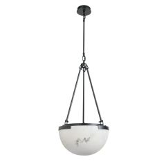 "Mishca" Premium Alabaster Bowl Pendant Light Black W38 × D38 × H124 CM (RRP $999)