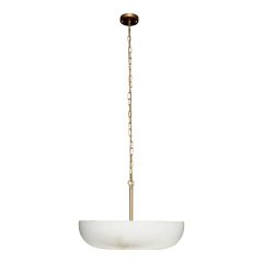 "Zurich" Alabaster Pendant Light Brushed Gold W59.5 × D59.5 × H45–133.5 CM (RRP $1699)