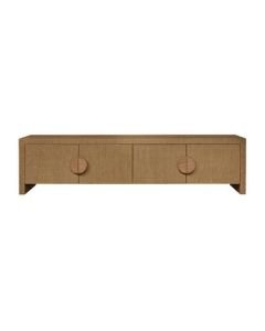 "Lamrock" Entertainment Unit Grasscloth W200 × D45 × H50 CM Brown (RRP $2999)