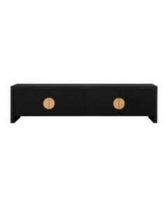 "Lamrock" Entertainment Unit Grasscloth W200 × D45 × H50 CM Black (RRP $2999)