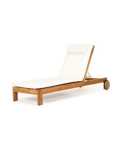 "Barcelona Outdoor" Sunlounger – Solid Teak with Sunbrella® Quick Dry Cushion W65 × D200 × H25.5 CM (RRP $3499)