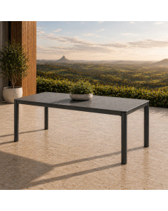 "Aspen" Outdoor Dining Table L200 × W90 × H75 CM Charcoal