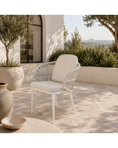"Ayana" Outdoor Dining Chair White / Linen / Stone 