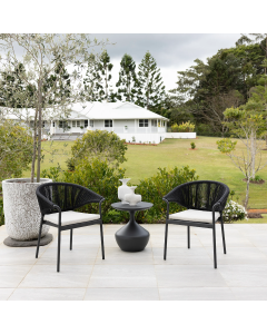"Ubud & Celia" 3 Piece Outdoor Bistro Setting Black