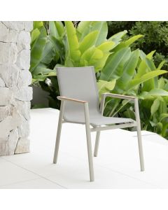 "Luca" Outdoor Dining Chair W57 × D64 × H70 CM Ivory / Pewter