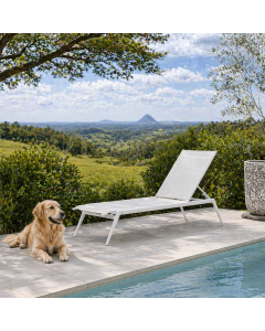 "Ayana" Outdoor Sun Lounge White W65 × D195 × H34 CM