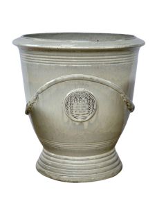 "Glazed French Anduze Urn No.2" W46 × H50 cm Cream (RRP $199)