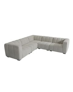 "Savoy" 5 Seat Corner Modular Sofa D98.5 × H42 CM Natural (RRP $7,999)
