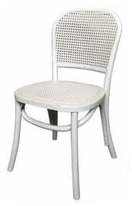 "Jamaica" Plantation Style Cane Weave Rattan Dining Chair White, 45x50x85cm (RRP $349)