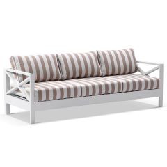 "Montego Bay" Hamptons Style Outdoor Aluminium 3 Seater Lounge with Sunbrella Cushions